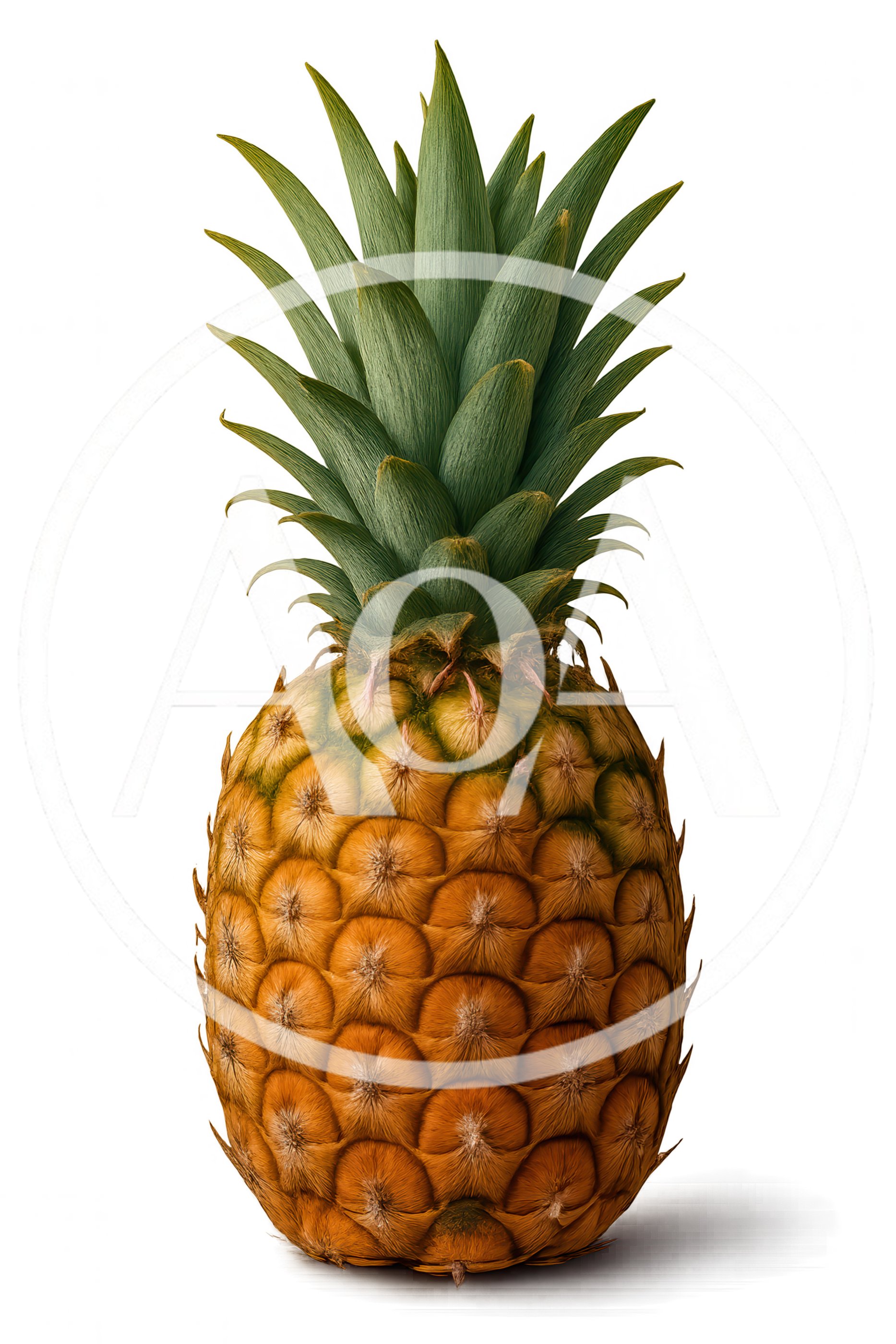 Fresh Whole Pineapple Isolated On White Background