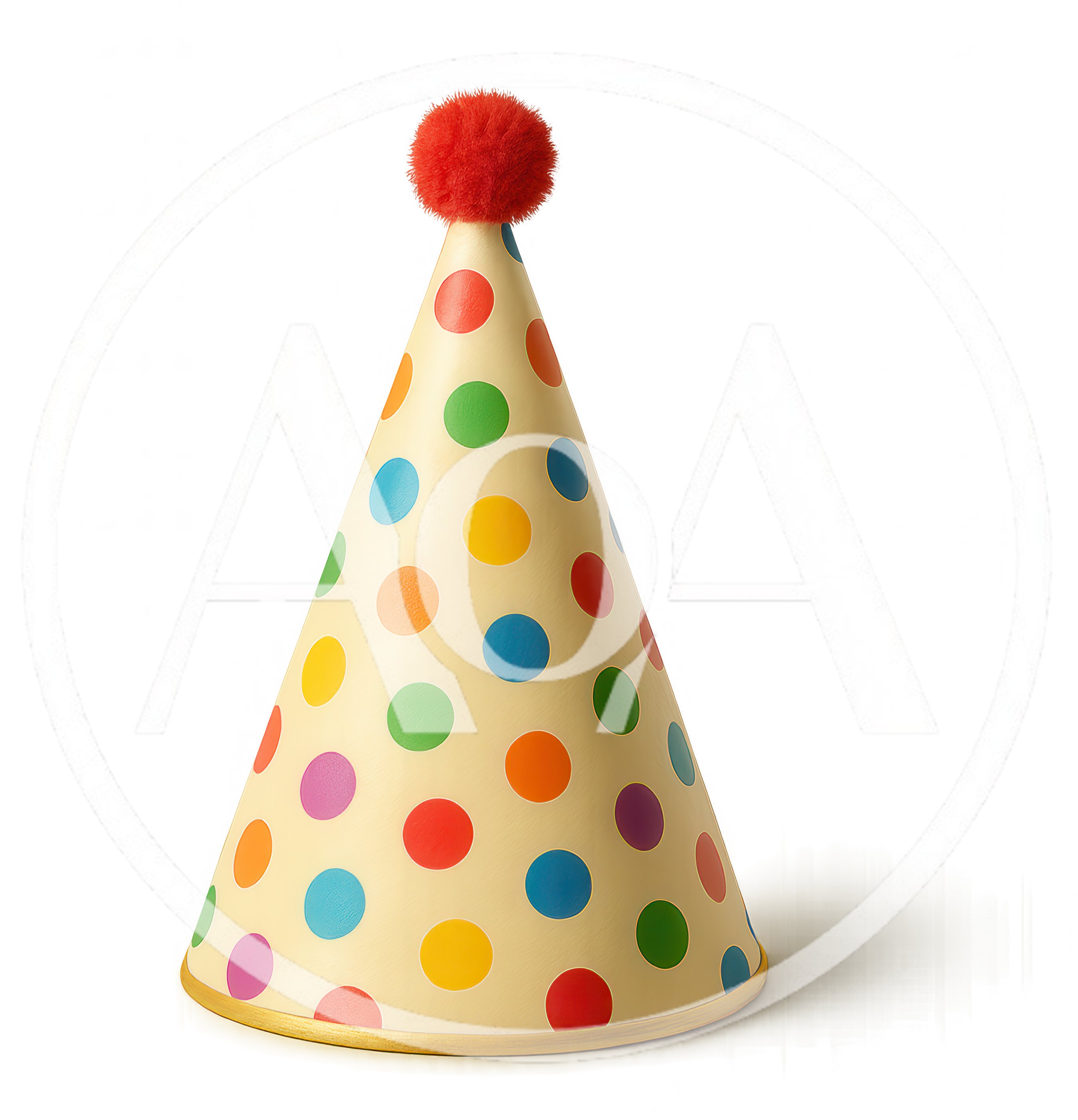 Polka Dot Party Hat With Red Pom Pom