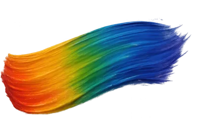 Rainbow Gradient Paint Brush Stroke On White Background