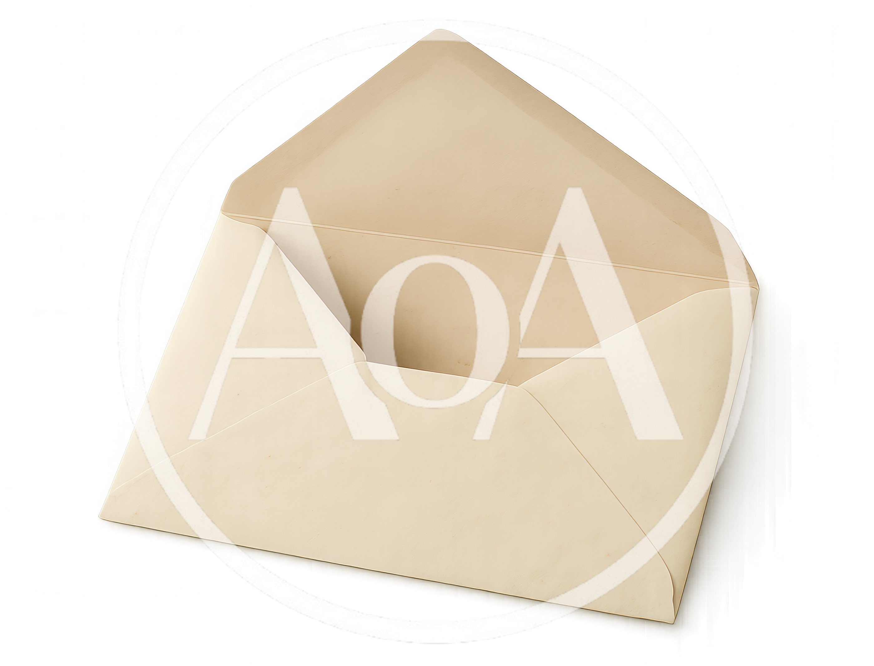 Open Vintage Paper Envelope Isolated On White Background