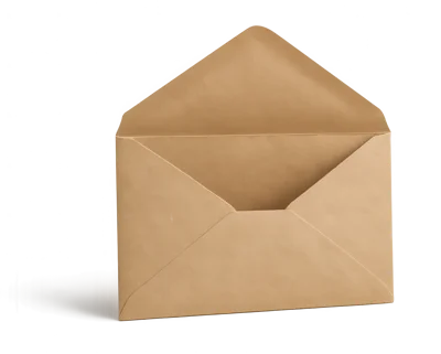 Open Brown Paper Envelope Isolated On White Background