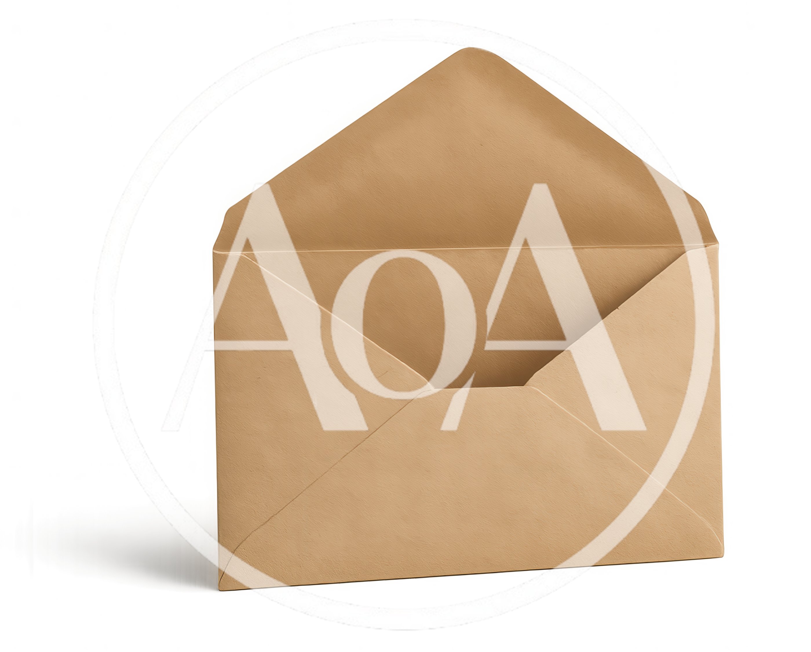 Open Brown Paper Envelope Isolated On White Background