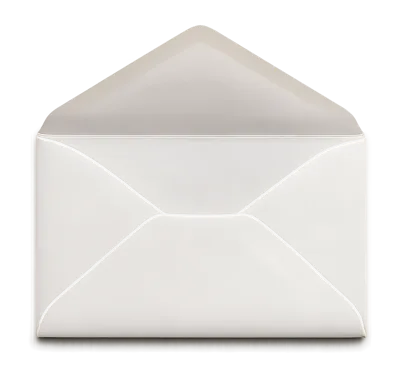 Open White Paper Envelope Isolated On White Background