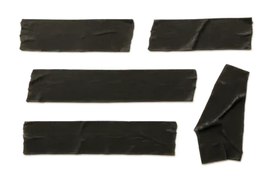 Set of Black Duct Tape Strips