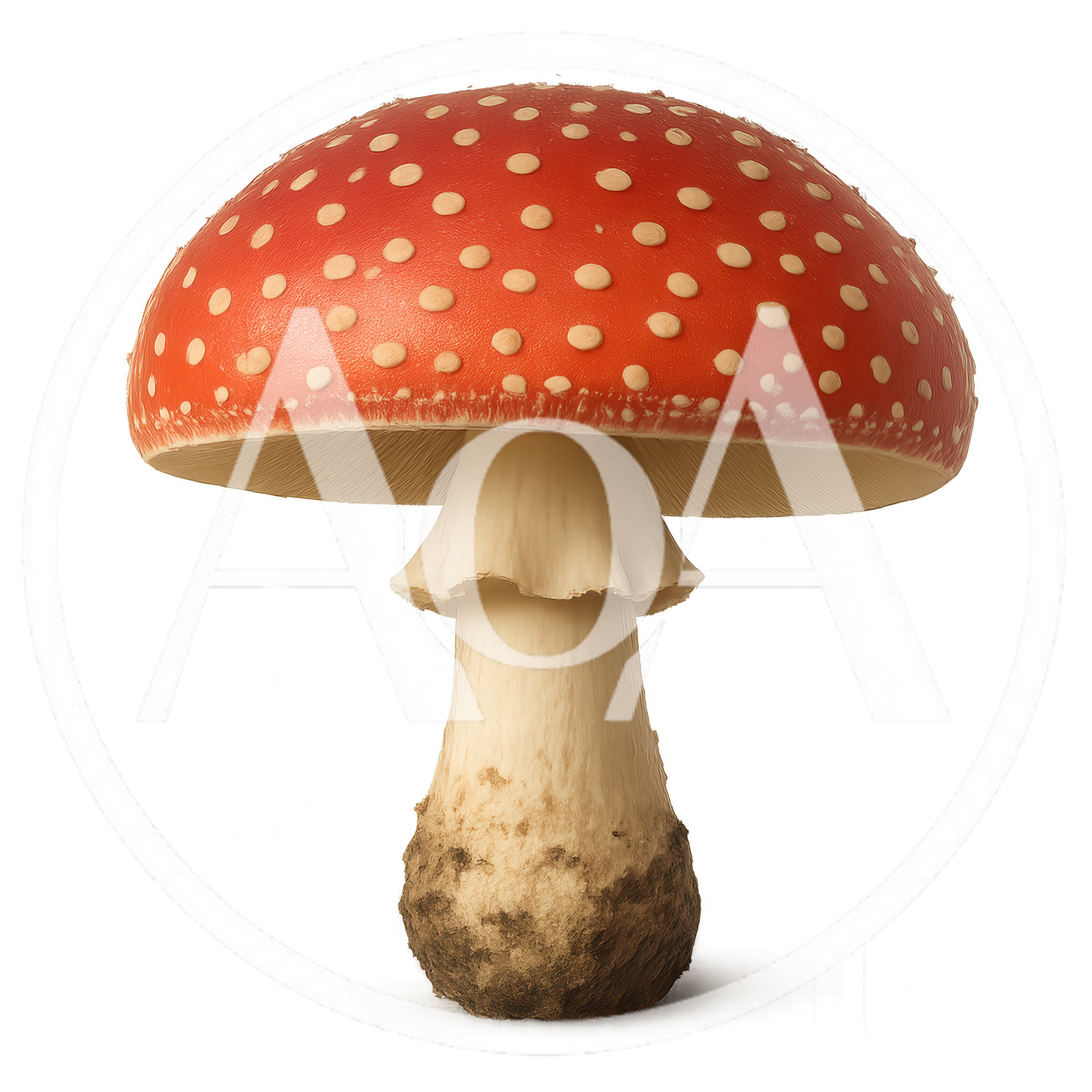 Amanita Muscaria Mushroom Isolated On White Background