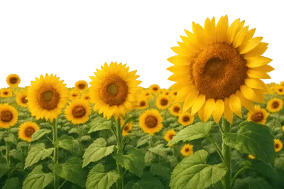 Vibrant Sunflowers Blooming In A Sunny Field