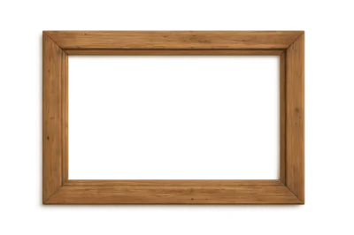 Empty Wooden Picture Frame Isolated On White Background
