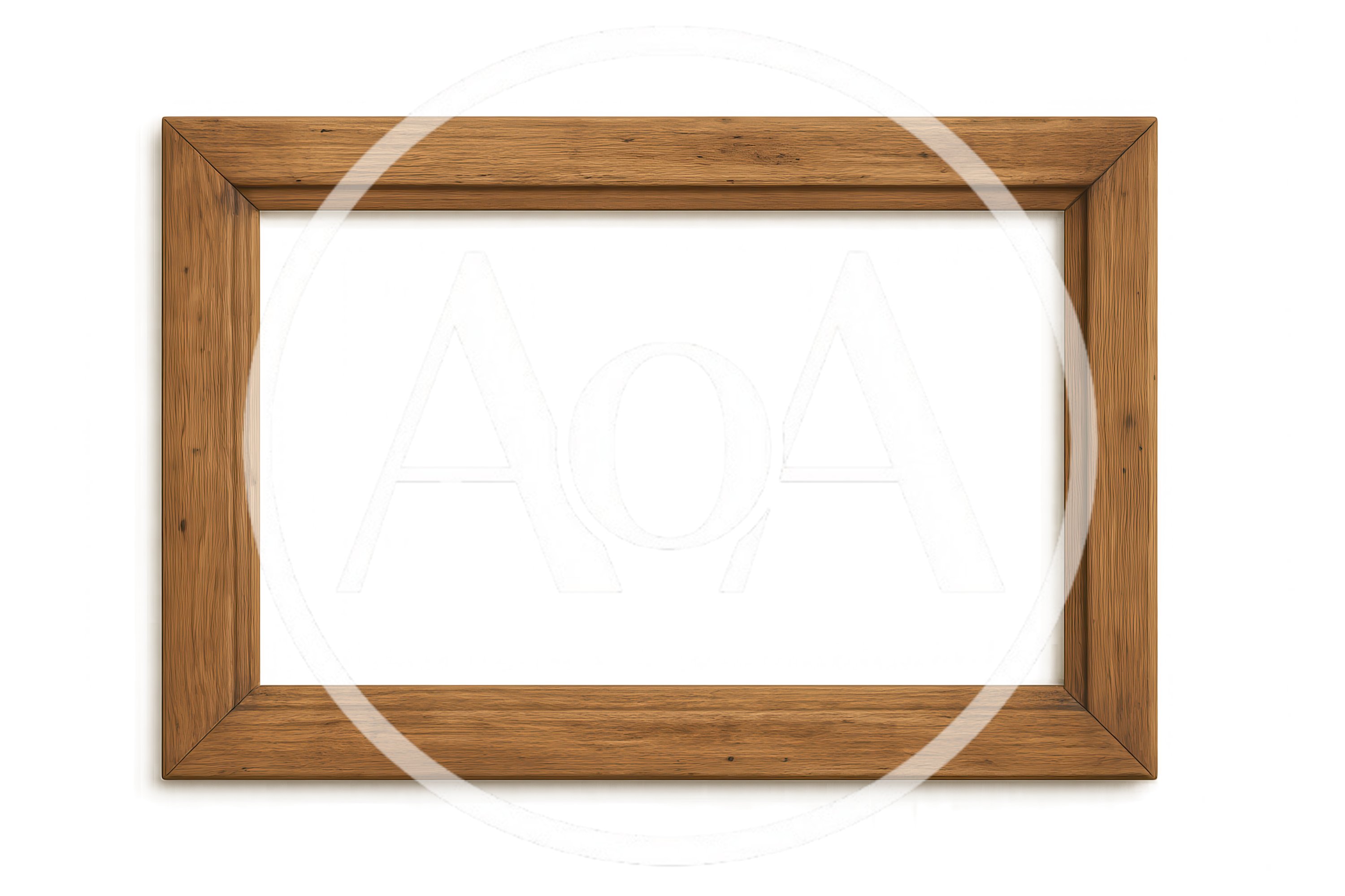 Empty Wooden Picture Frame Isolated On White Background