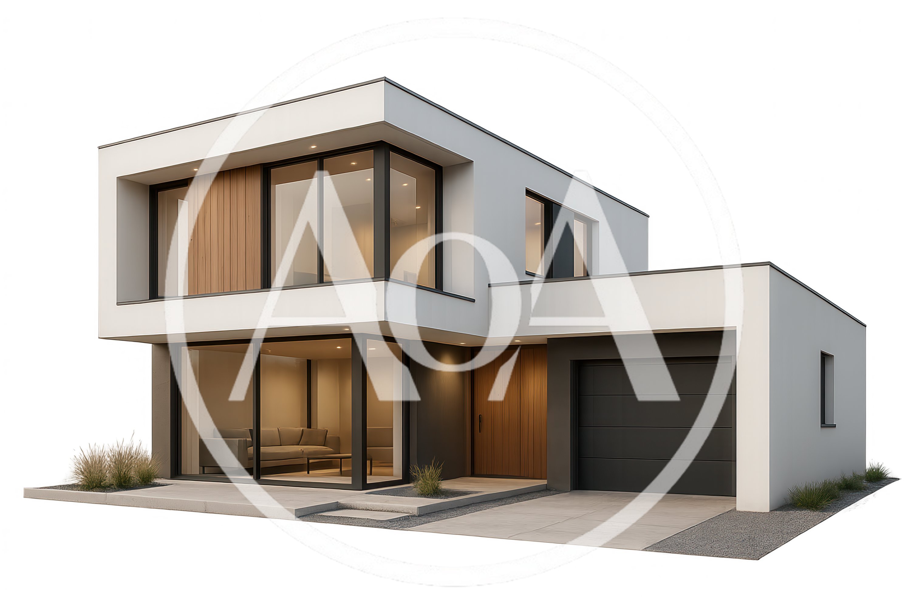 Modern Two Story Residential House Exterior Design