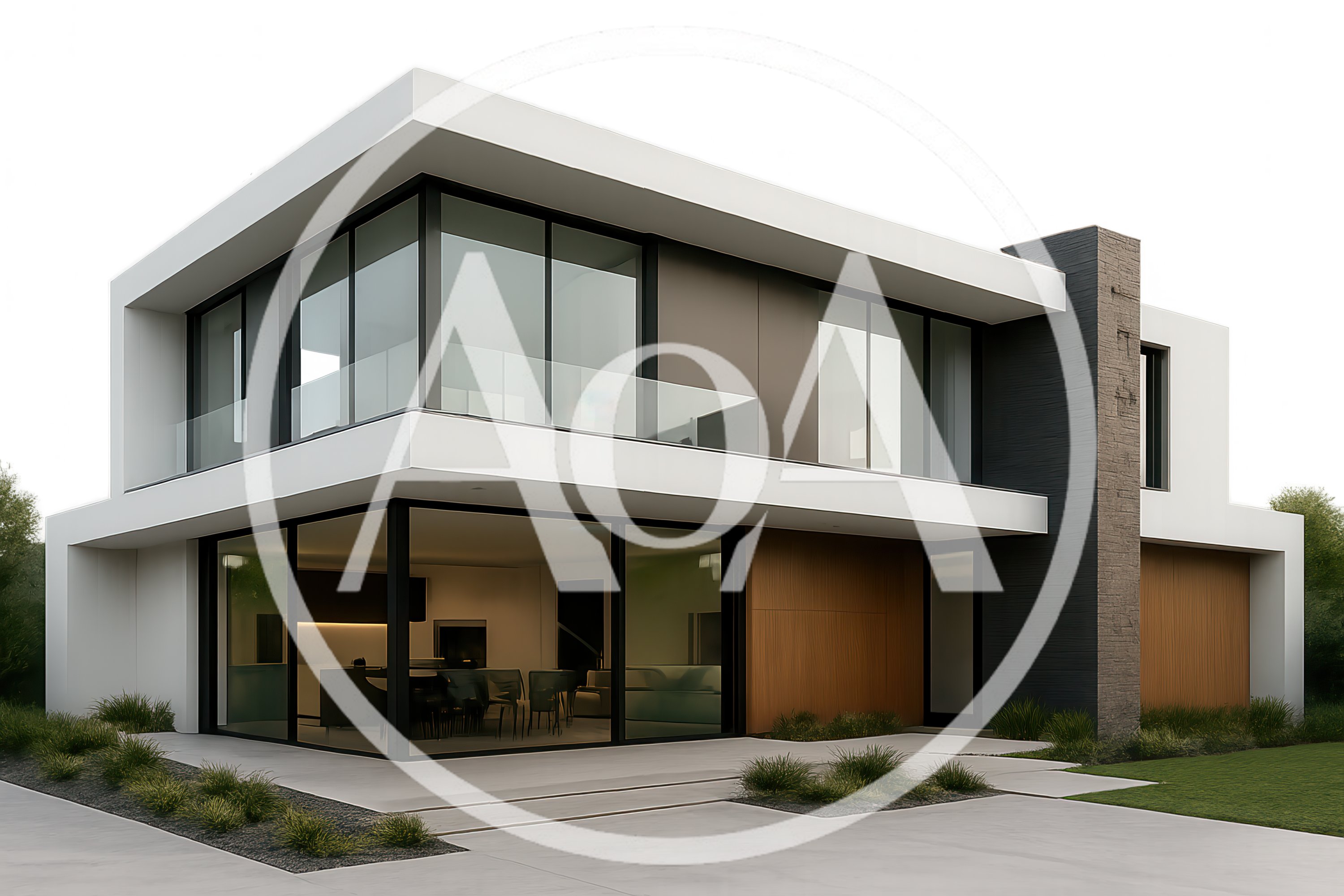 Modern Luxury Two Story Residential House Exterior