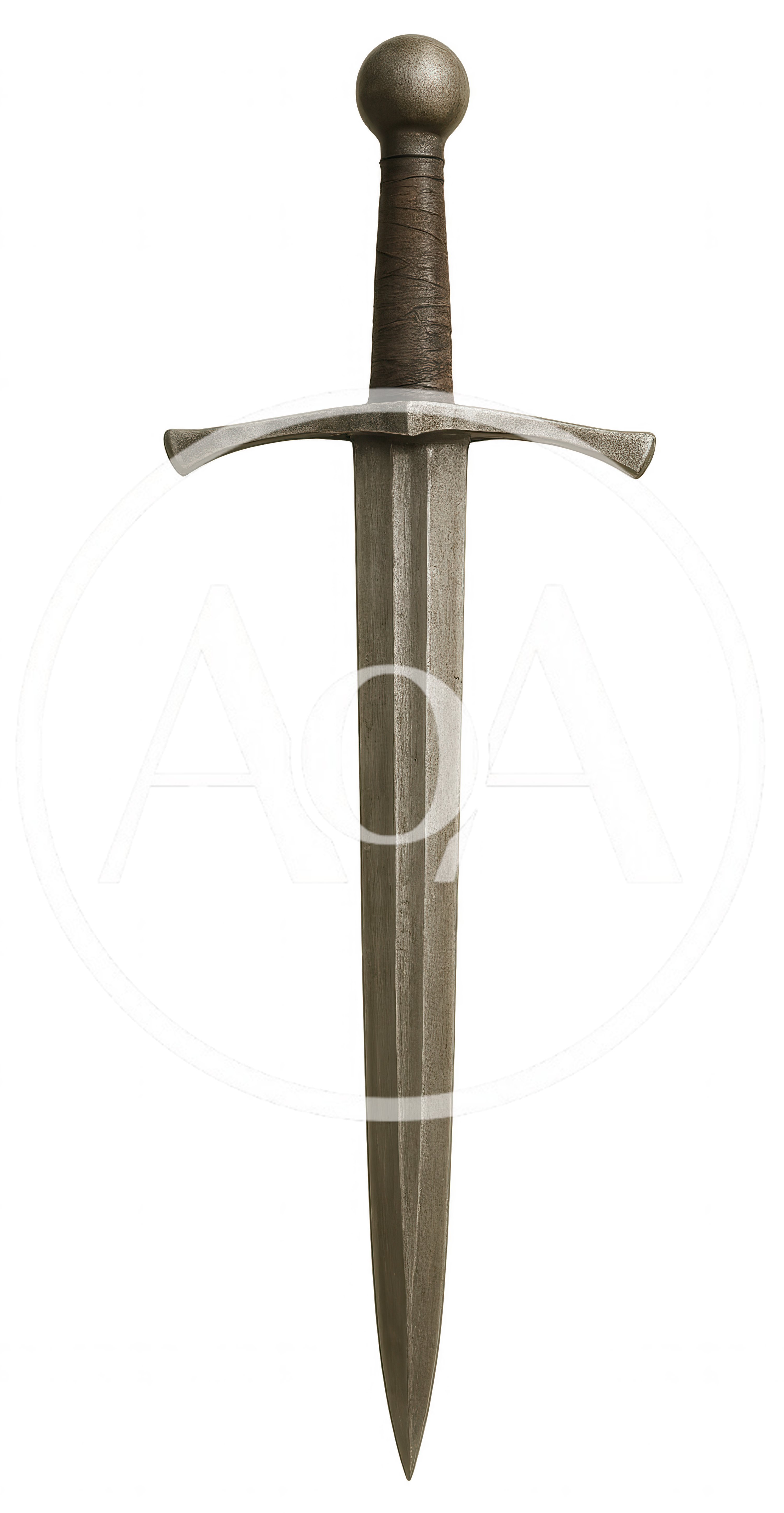 Medieval Knight Dagger With Steel Blade And Leather Grip