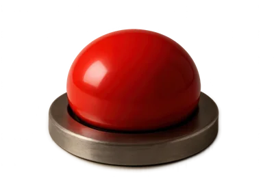 Red Emergency Button On A Metallic Base