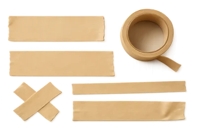 Set of Beige Masking Tape Strips and Roll