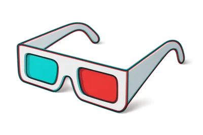 3D Glasses With Cyan And Red Lenses