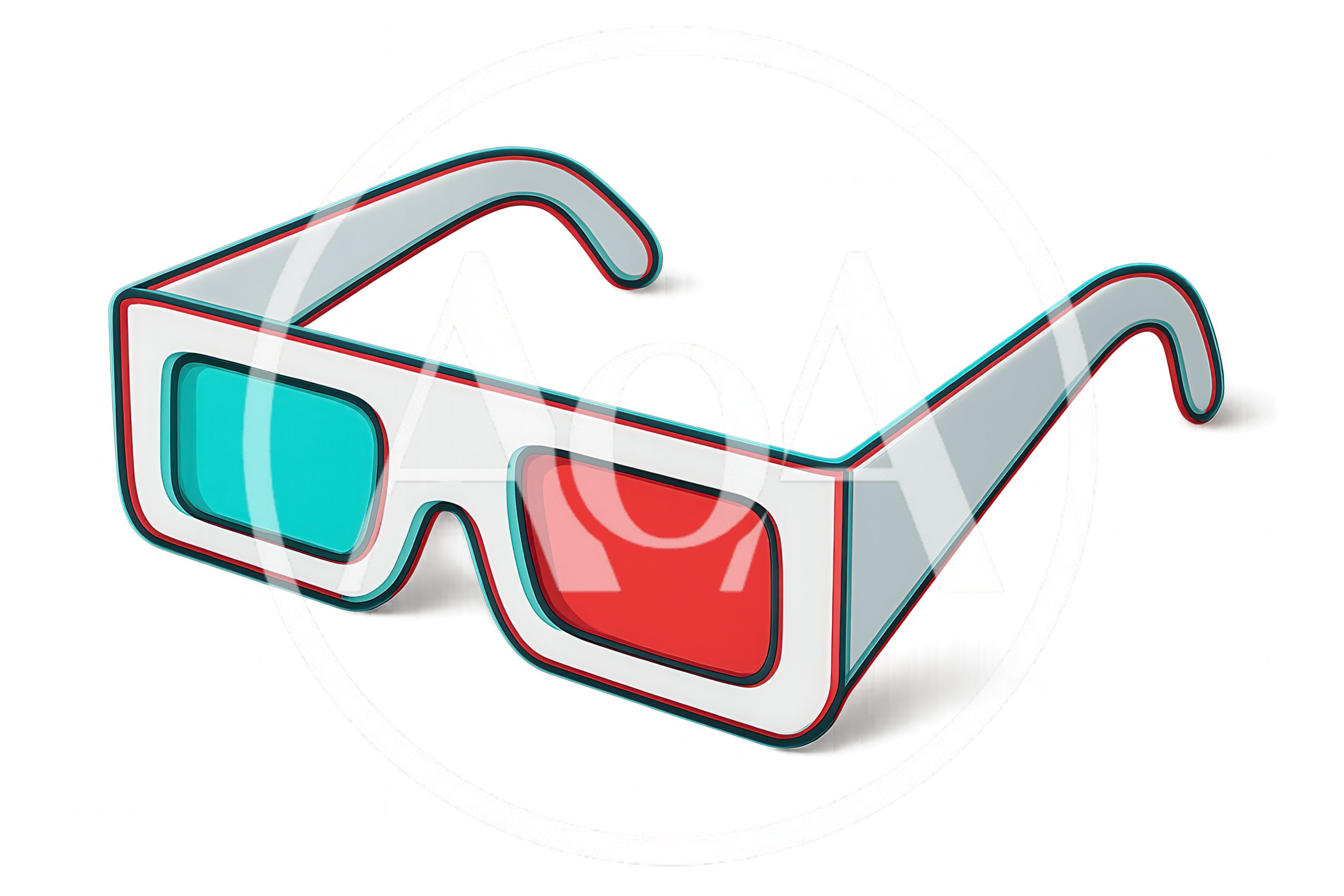 3D Glasses With Cyan And Red Lenses