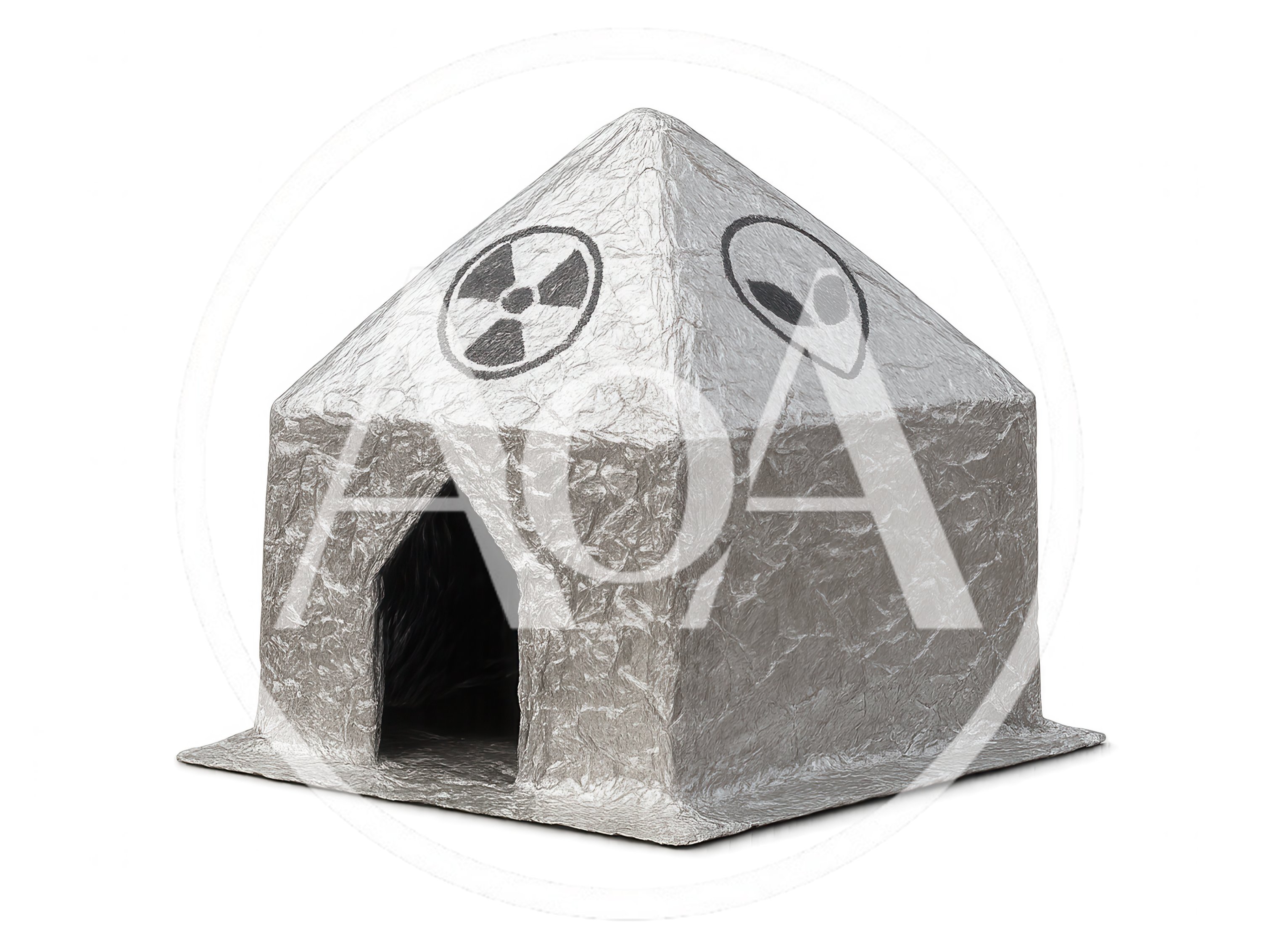 Handmade Silver Foil Pyramid Tent With Symbols