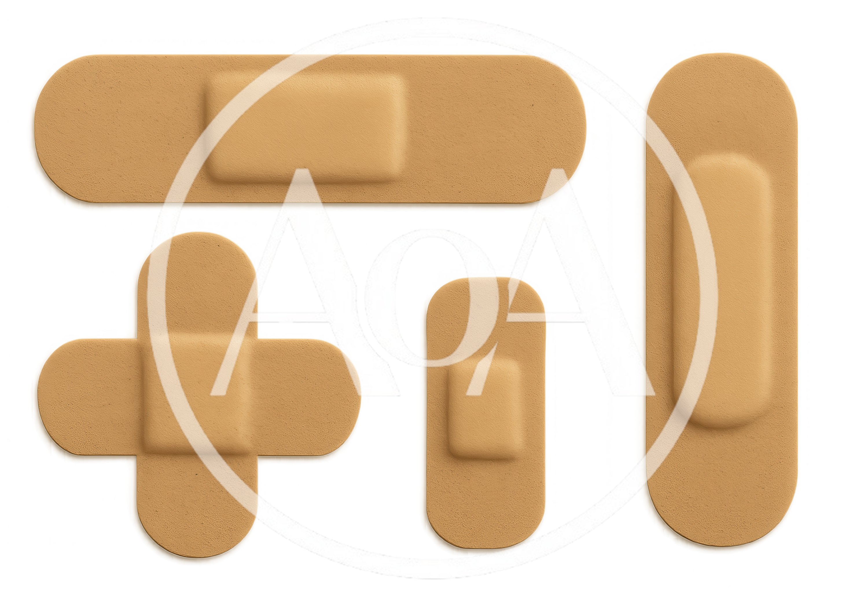 Assorted Adhesive Bandages On White Background