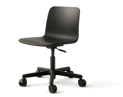 Minimalist Black Office Chair On White Background