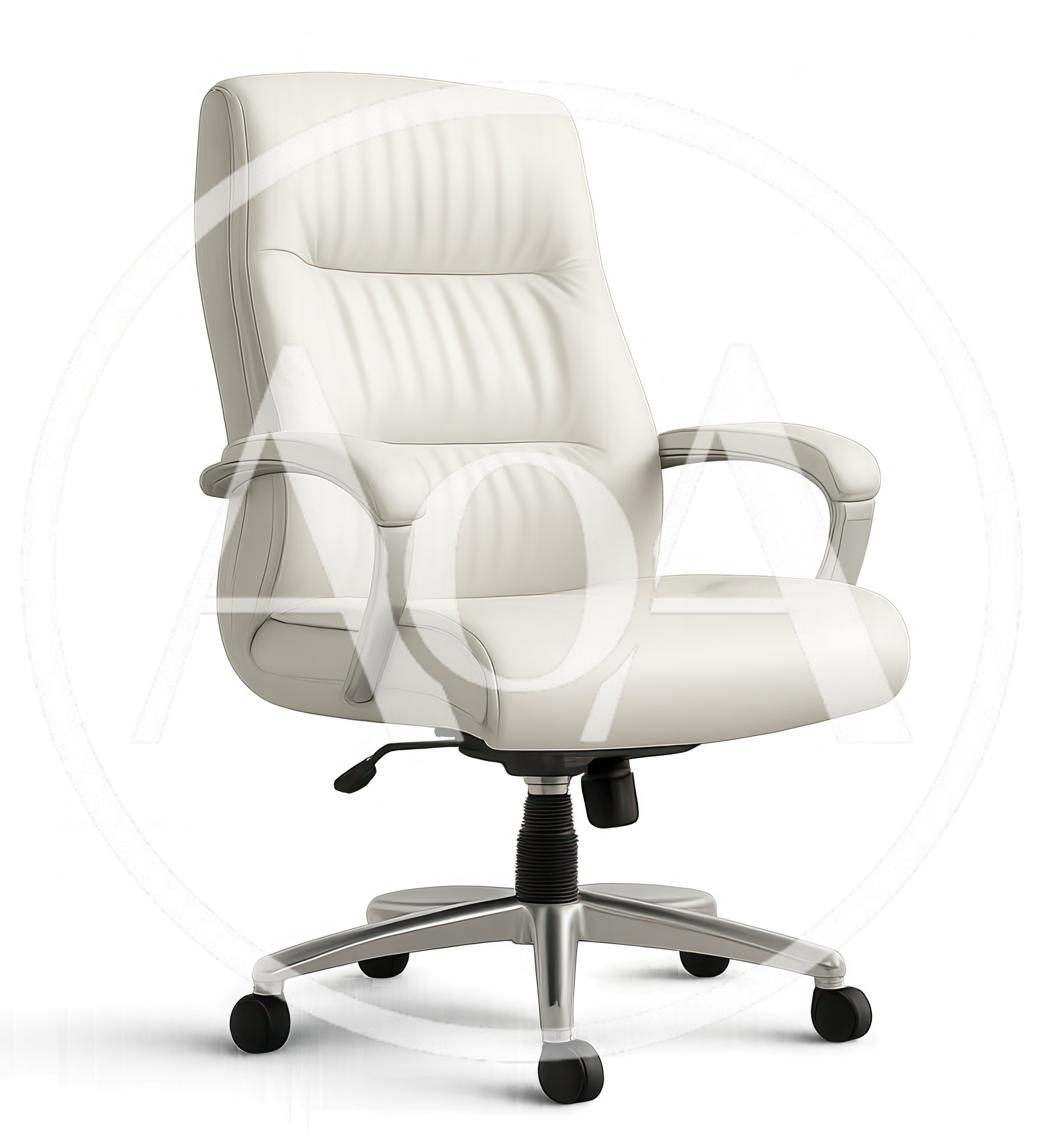 Modern White Leather Executive Office Chair