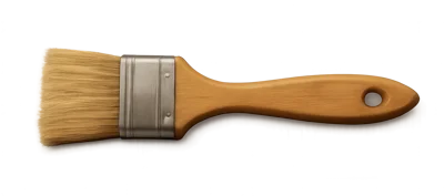 Paintbrush With Wooden Handle Isolated On White Background