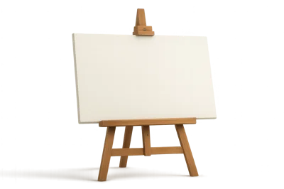 Wooden Artist Easel With Blank White Canvas