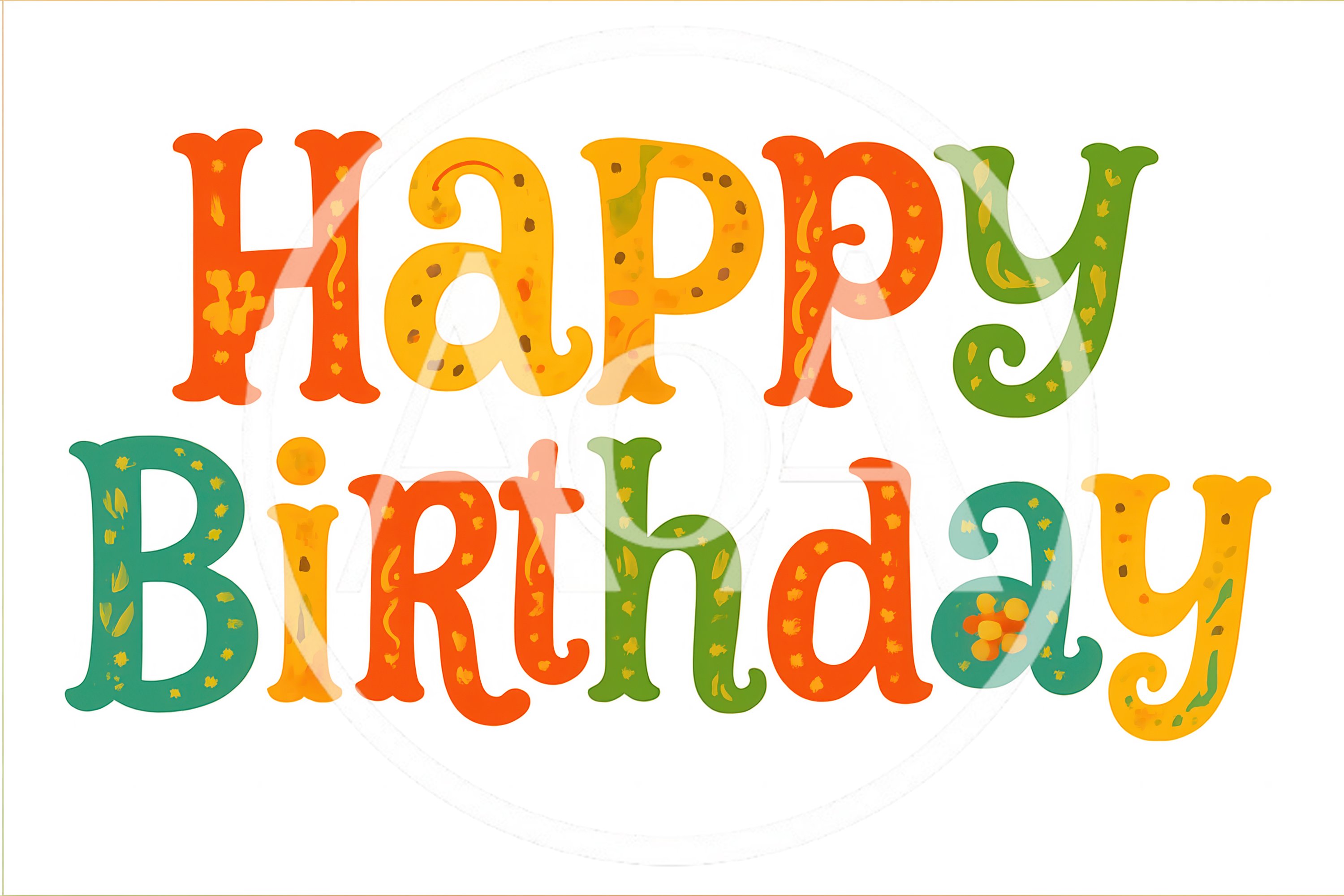 Colorful Happy Birthday Text Graphic Design