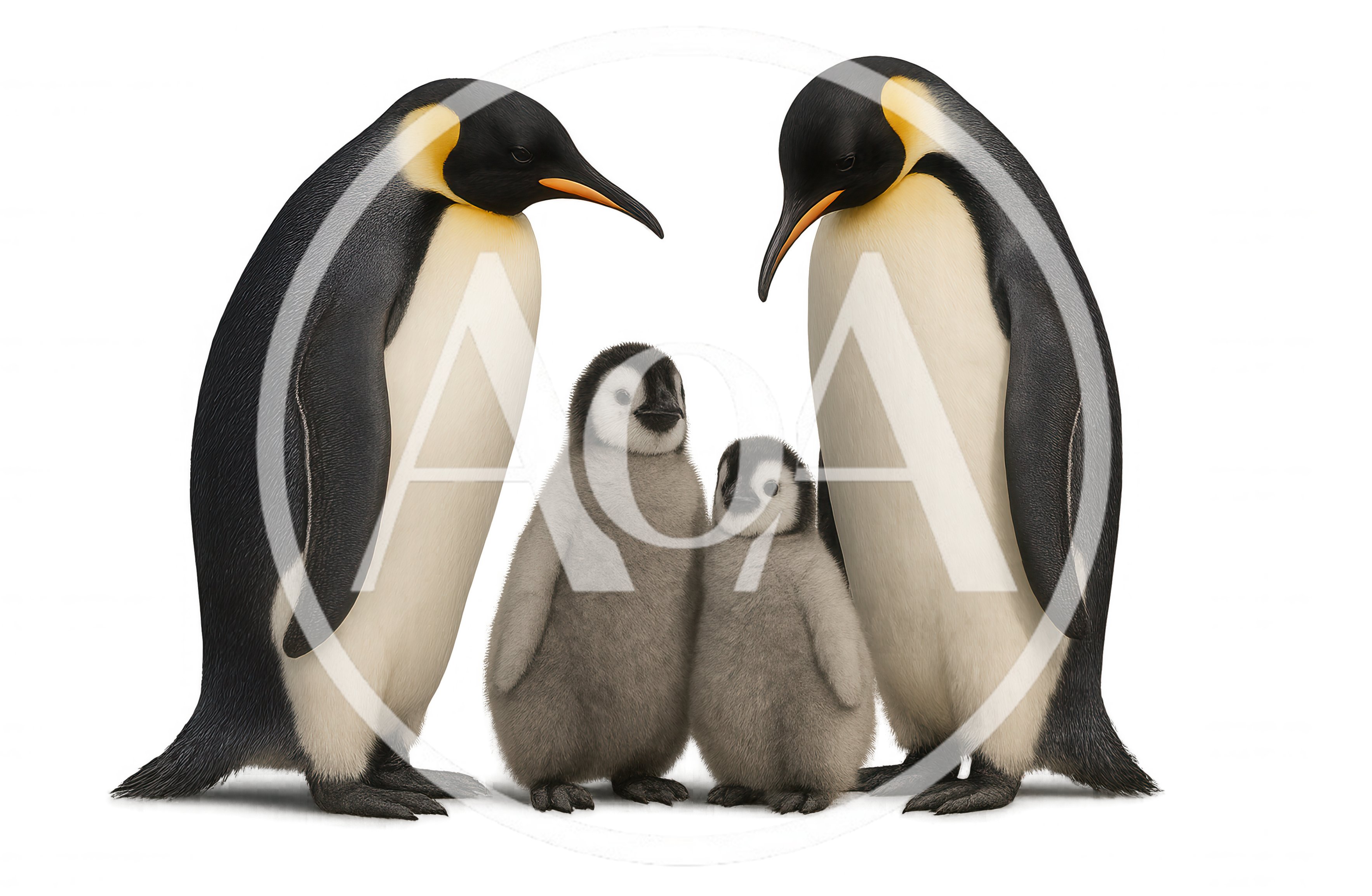 Emperor Penguin Family Standing Together