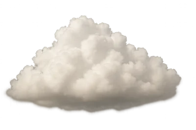 Single Fluffy White Cumulus Cloud Isolated On White Background