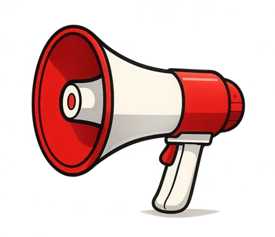 Red And White Handheld Megaphone Illustration