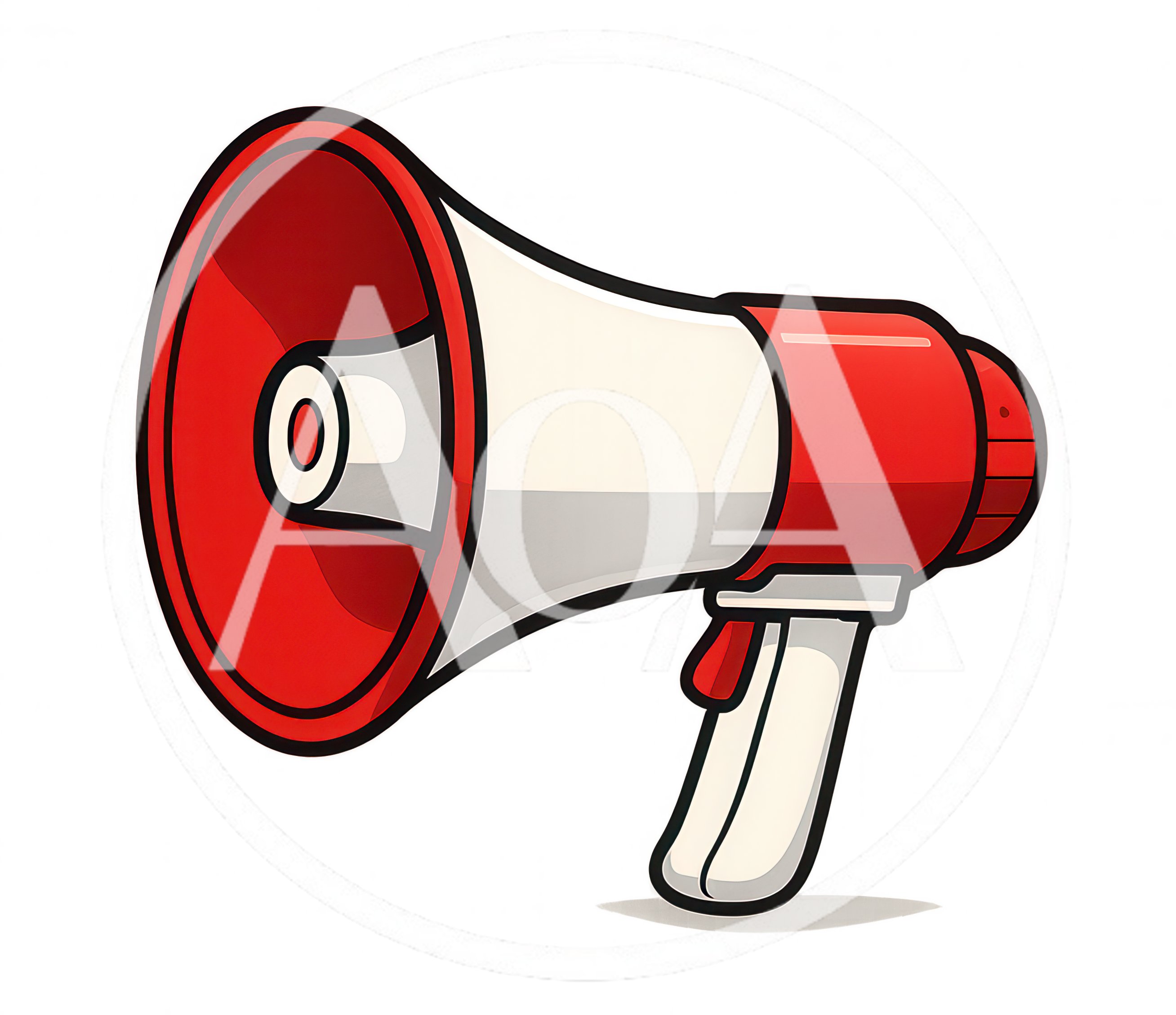 Red And White Handheld Megaphone Illustration