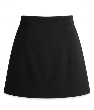 Black A-Line Mini Skirt On White Background