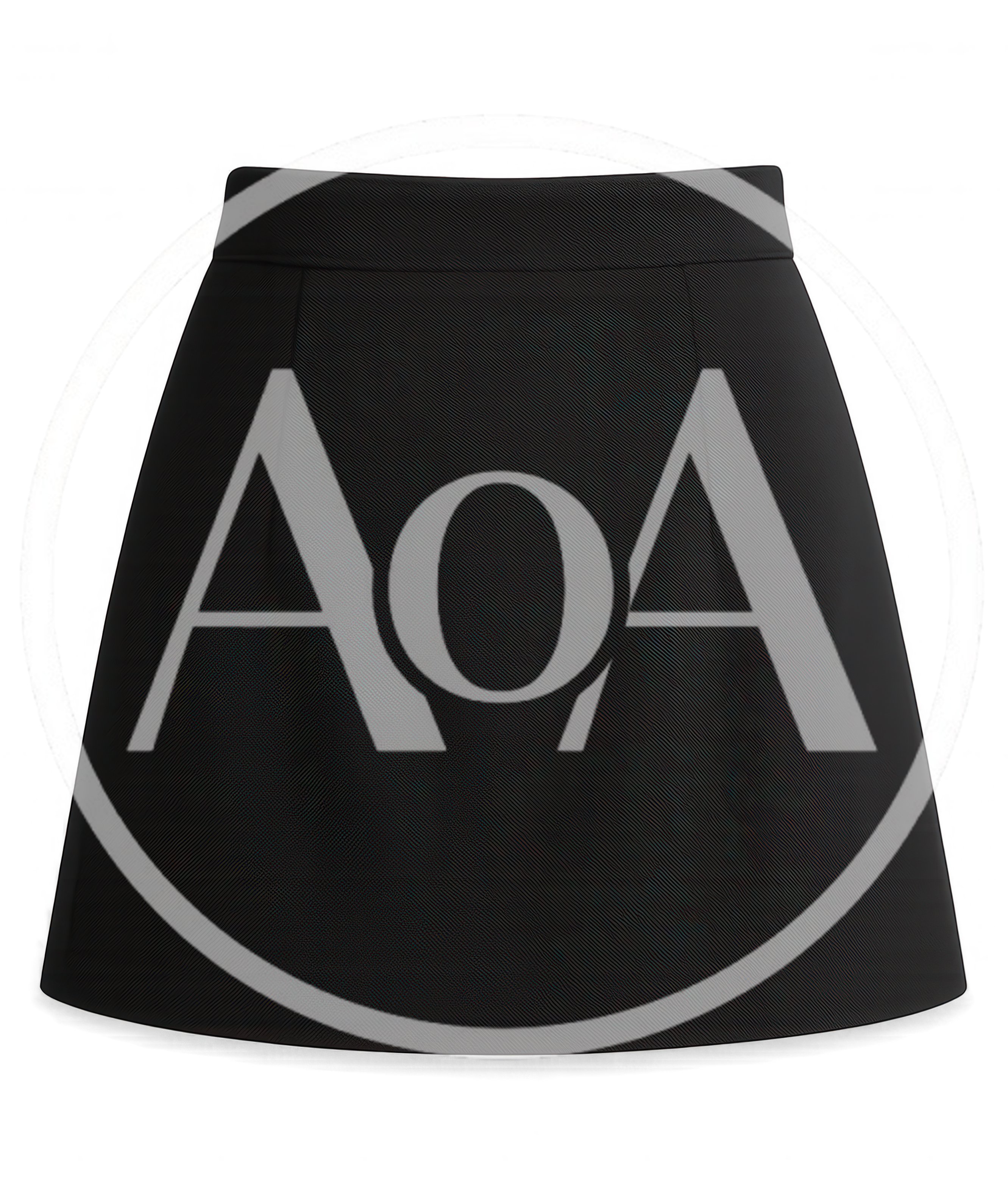 Black A-Line Mini Skirt On White Background