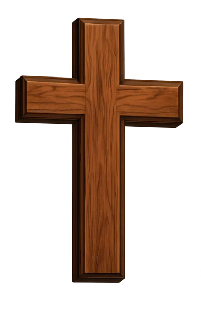 Wooden Christian Cross Isolated On White Background