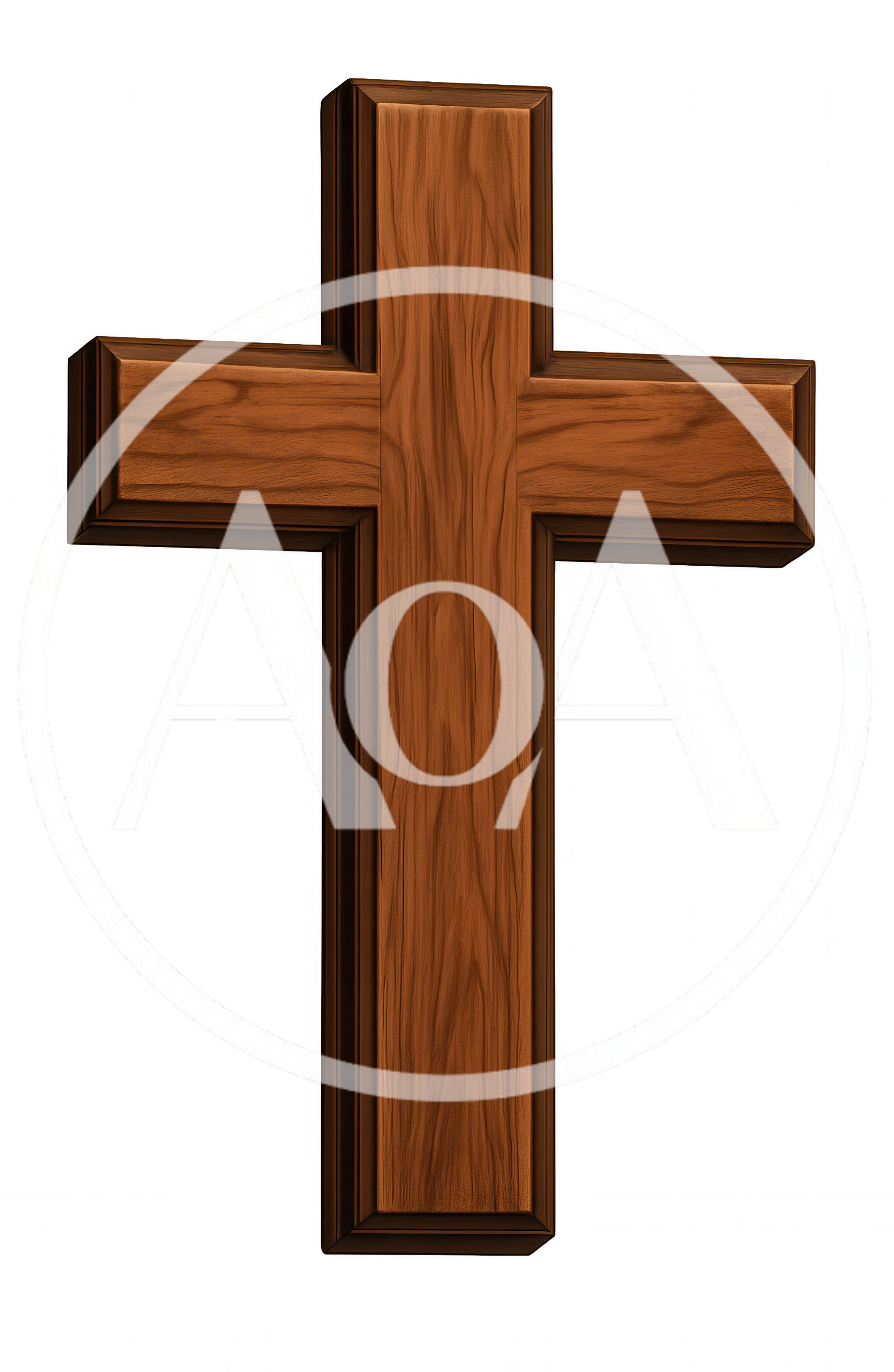 Wooden Christian Cross Isolated On White Background