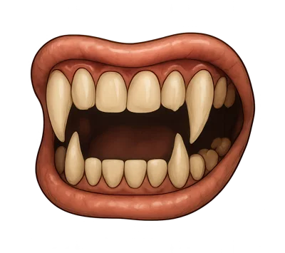 Illustration Of A Monster Mouth With Sharp Fangs