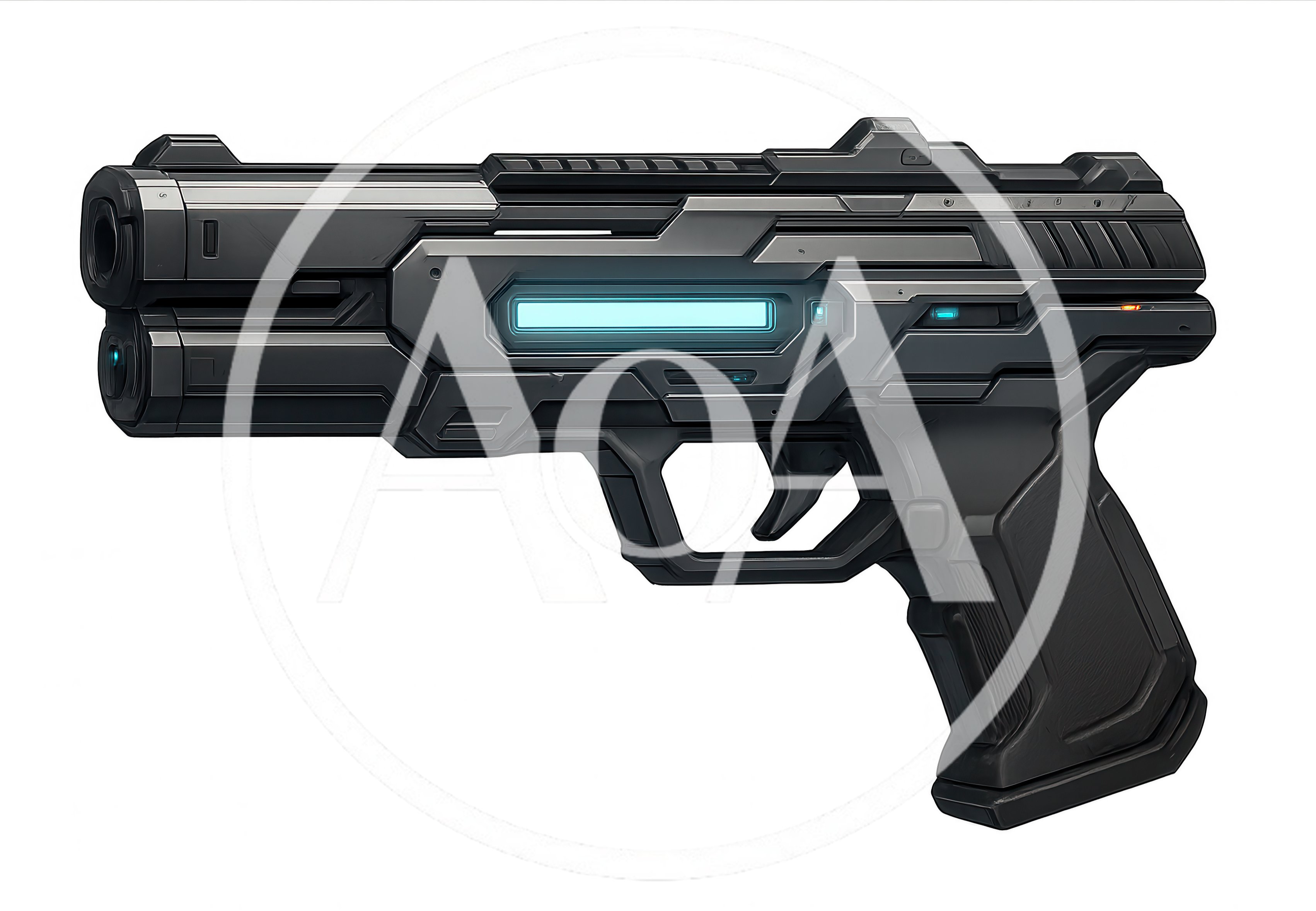 Futuristic Sci-Fi Handgun Concept Art