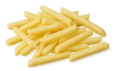 Pile Of Raw Uncooked Potato French Fries