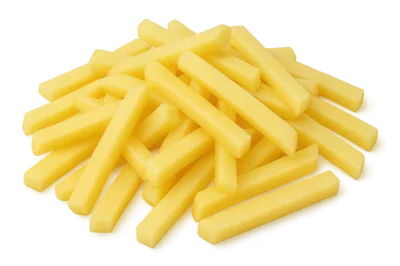 Pile Of Raw Peeled Potato French Fries