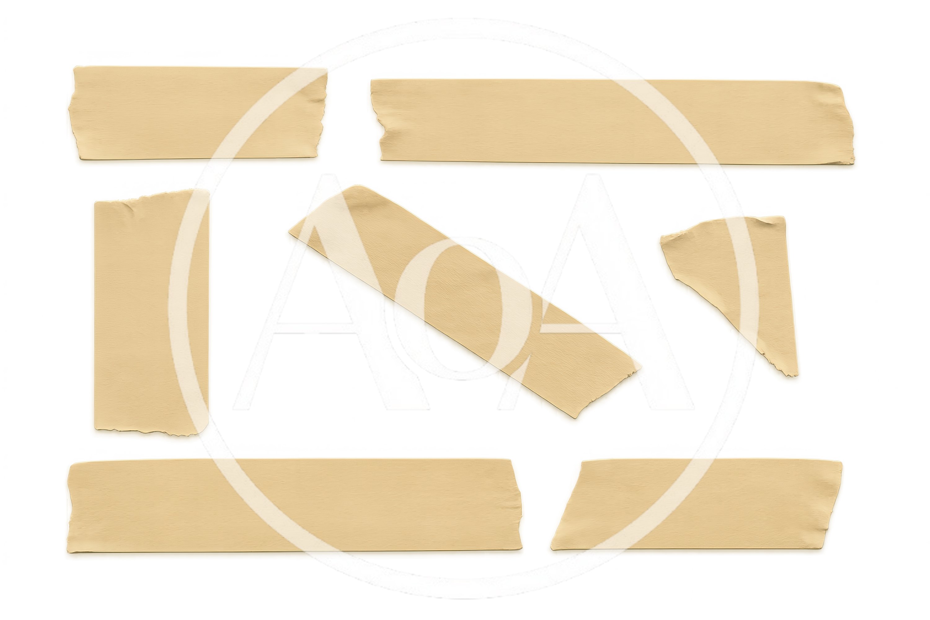 Set Of Beige Masking Tape Strips