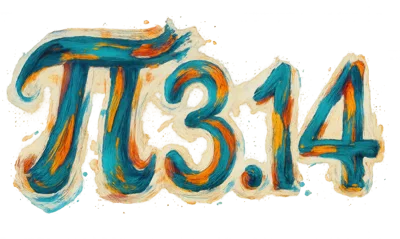 Painted Pi Symbol And 3.14 Text Illustration