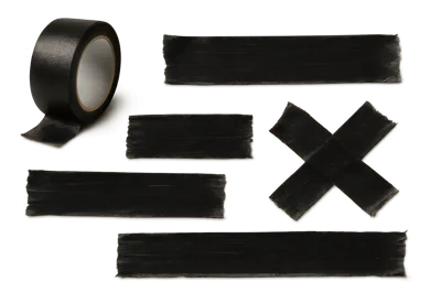 Black Duct Tape Roll And Strips Collection