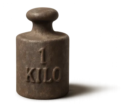 Cast Iron One Kilogram Weight On Neutral Background