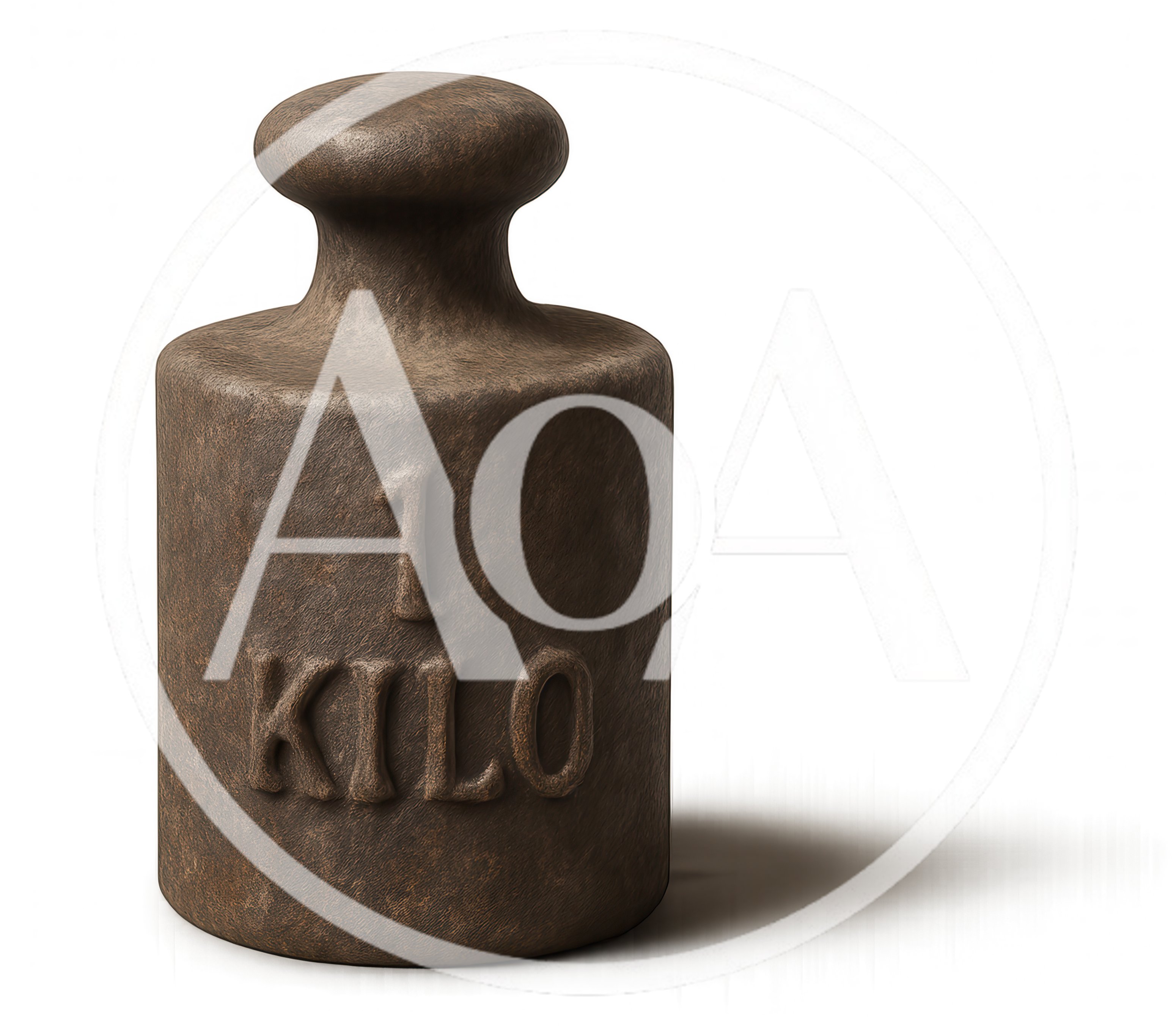 Cast Iron One Kilogram Weight On Neutral Background