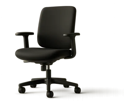 Modern Black Ergonomic Office Chair On White Background