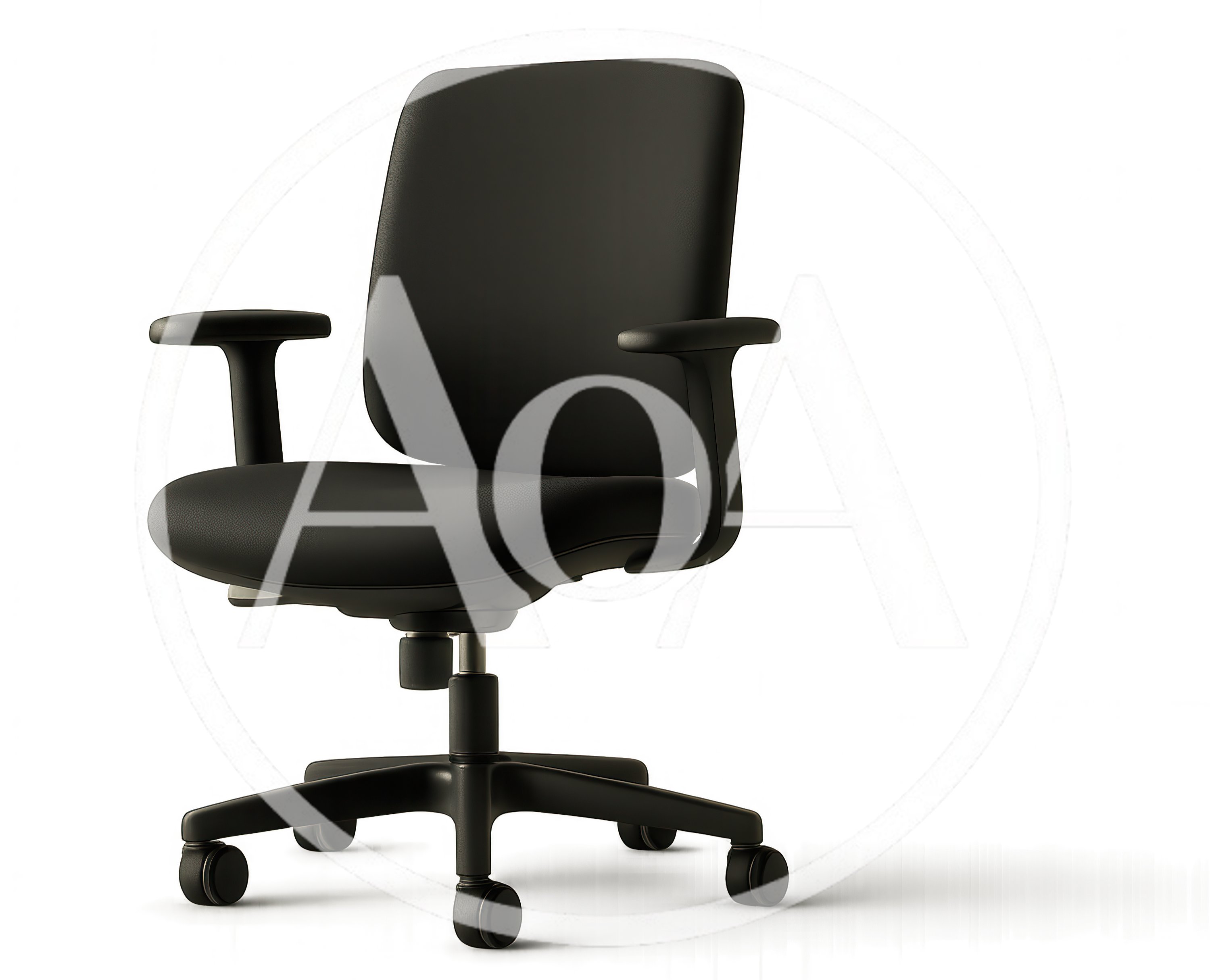 Modern Black Ergonomic Office Chair On White Background