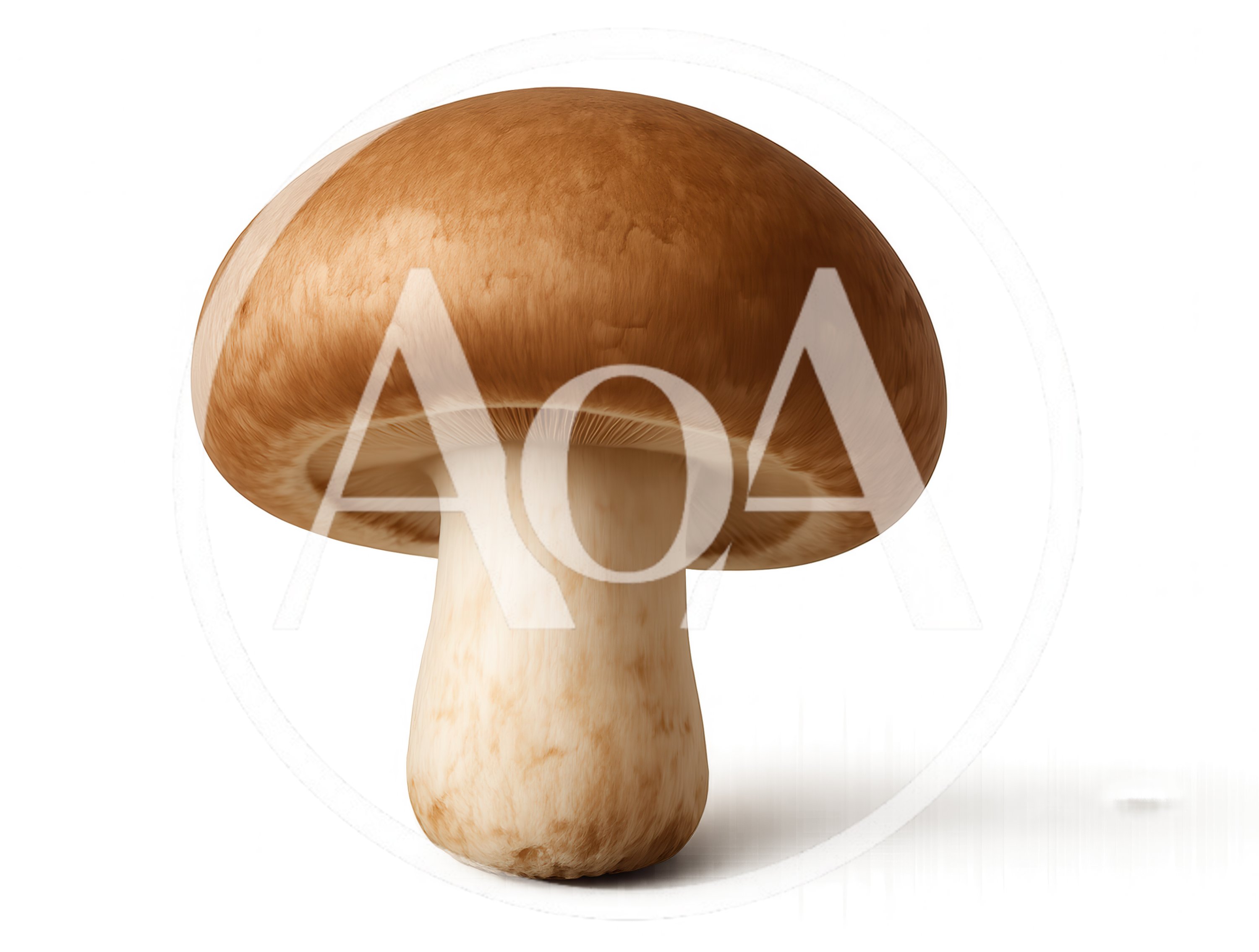 Single Brown Cremini Mushroom Isolated On White Background