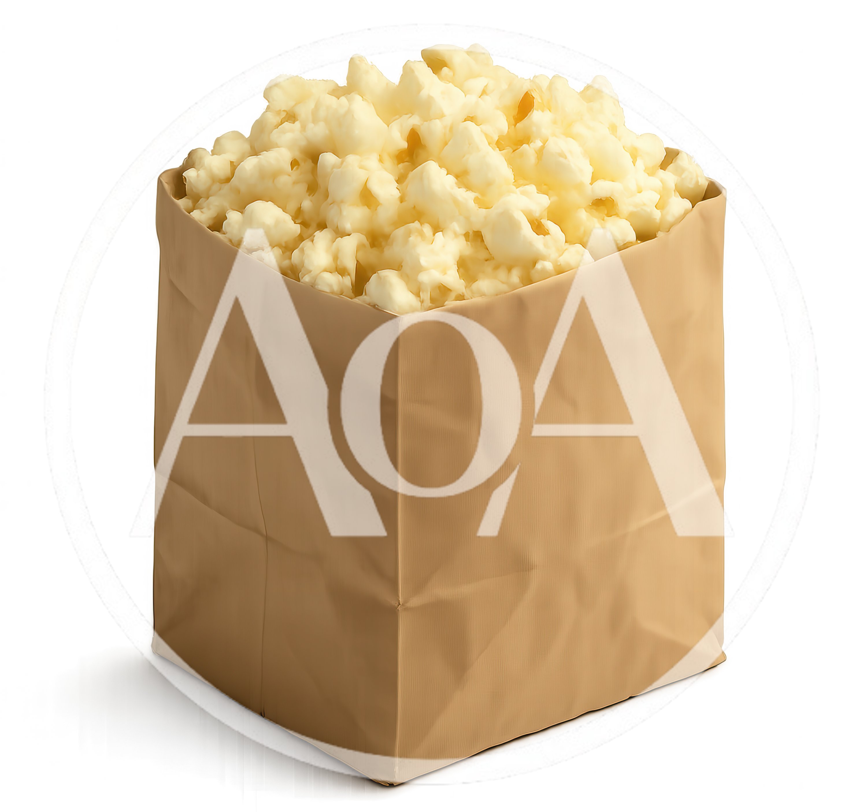 Fresh Popcorn In A Brown Paper Bag