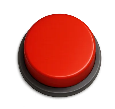 Large Red Emergency Button On Dark Gray Base