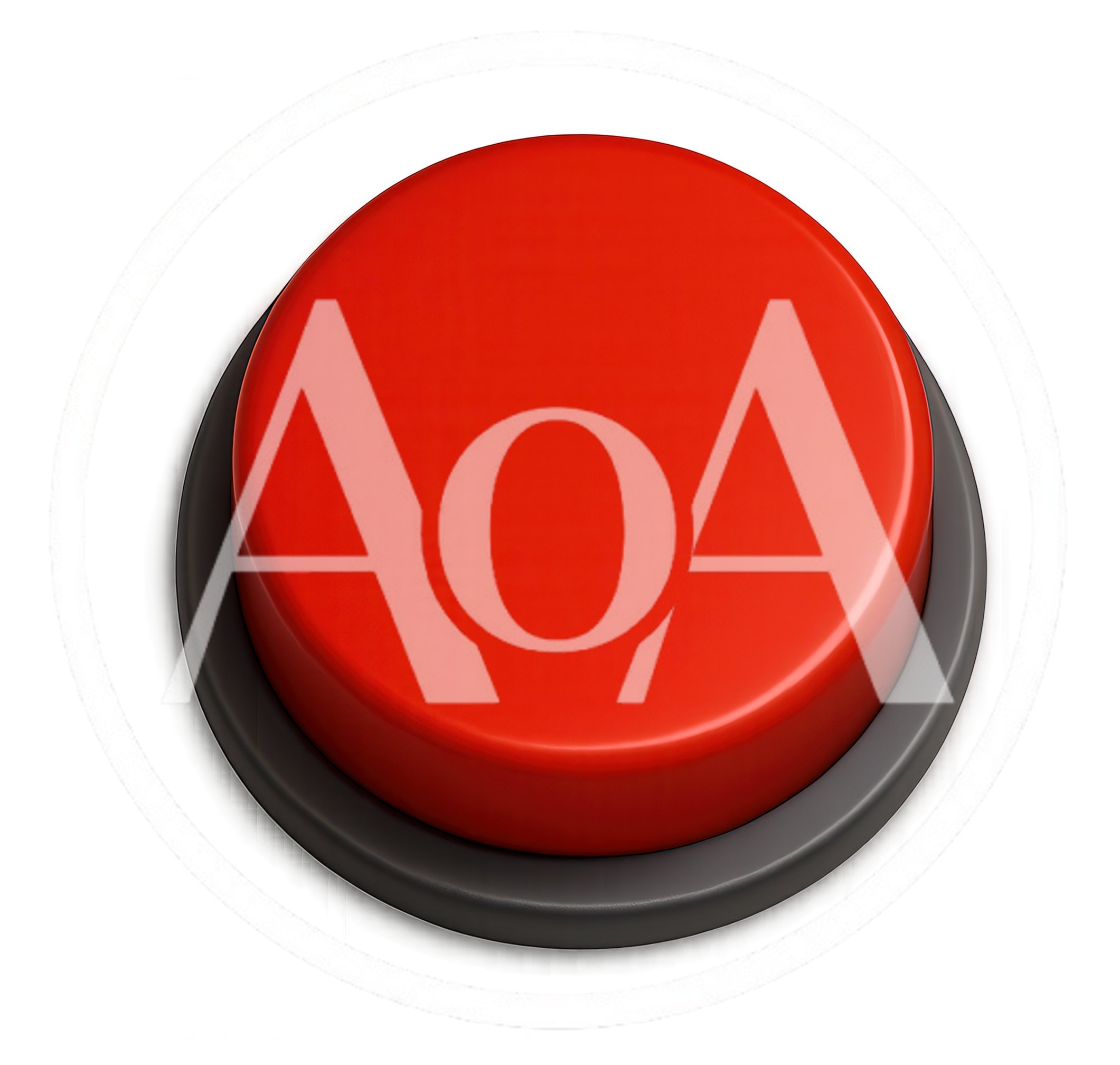 Large Red Emergency Button On Dark Gray Base