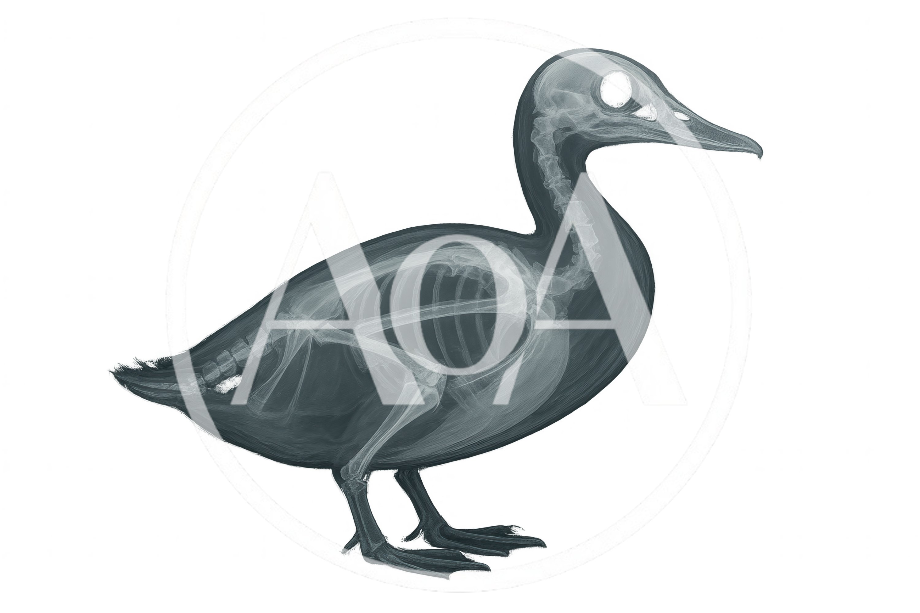 X-Ray Illustration Of A Duck Skeleton
